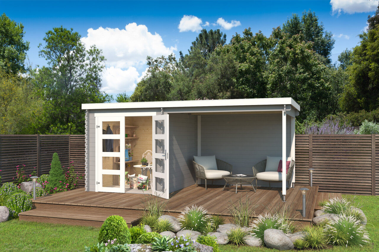 Lasita Maja Pultdach Gartenhaus Long Beach