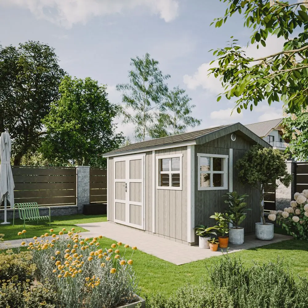 Gartenhaus Polly 1 mit LP® SmartSide® M914A – 236 x 368 cm – 9 m2