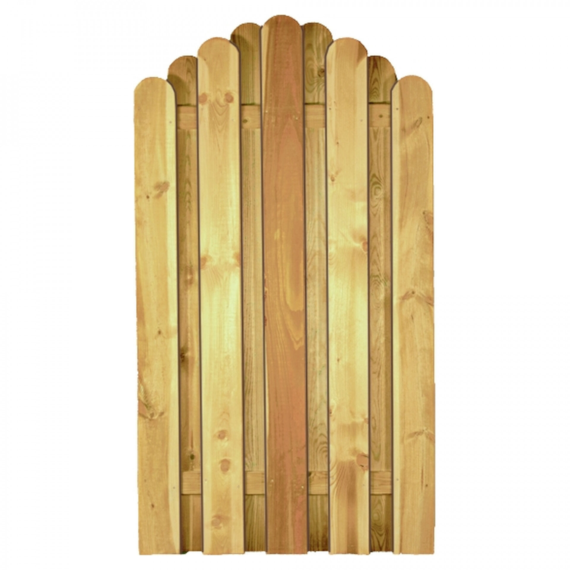 DAAN-Serie Bogen, 100 x 180/160 cm, kdi-grün, Lamellen 20 x 145 mm, geschraubt