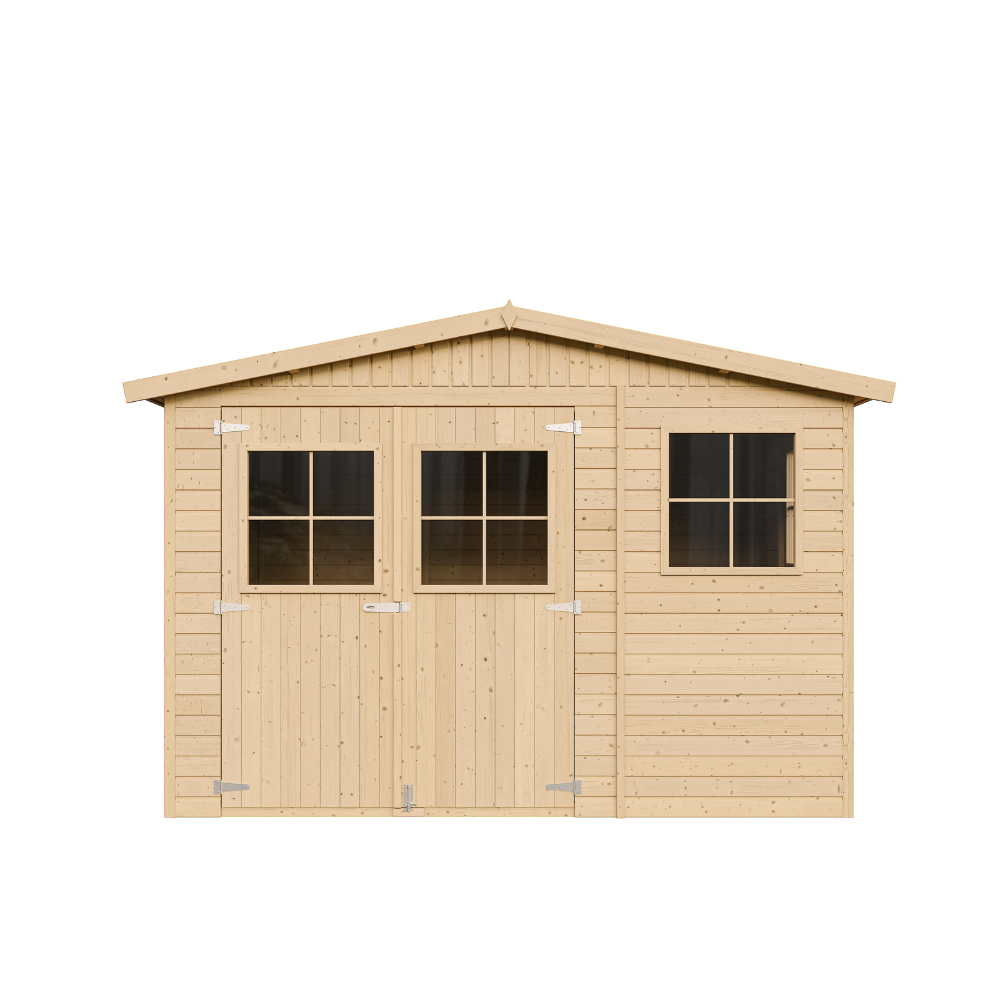 Gartenhaus Holz Oskar M335+M335G mit Boden – Gerätehaus 303 x 297 cm – 9 m2