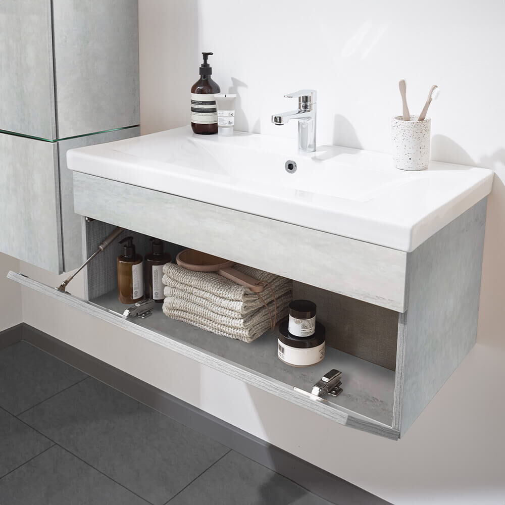 Badmöbel Komplettset WANGEROOGE BIG XL - Grau