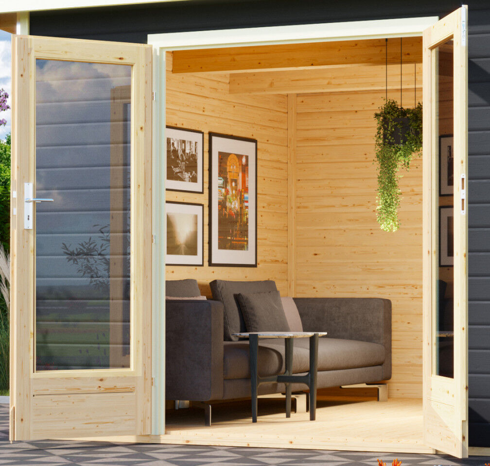 Karibu Flachdach Gartenhaus Radeburg 5 terragrau terragrau