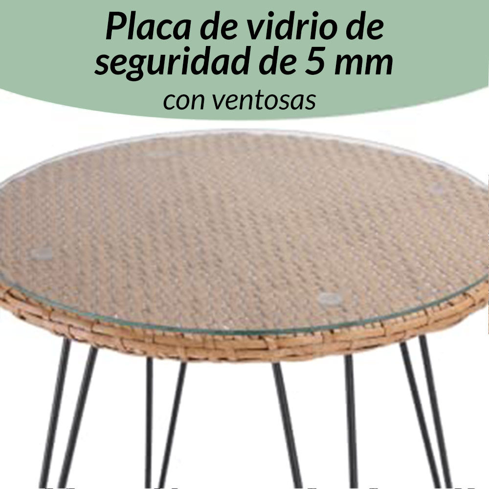 Polyrattan Garten-Sitzgruppe Bali 3-tlg Natur/Schwarz