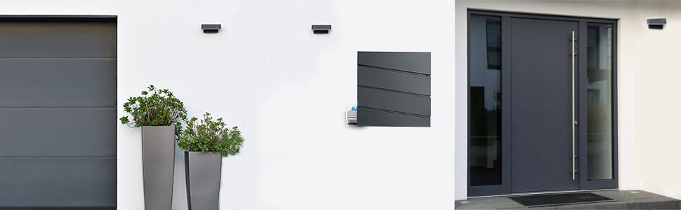 Designer Briefkasten mit Sichtfenster Anthrazit