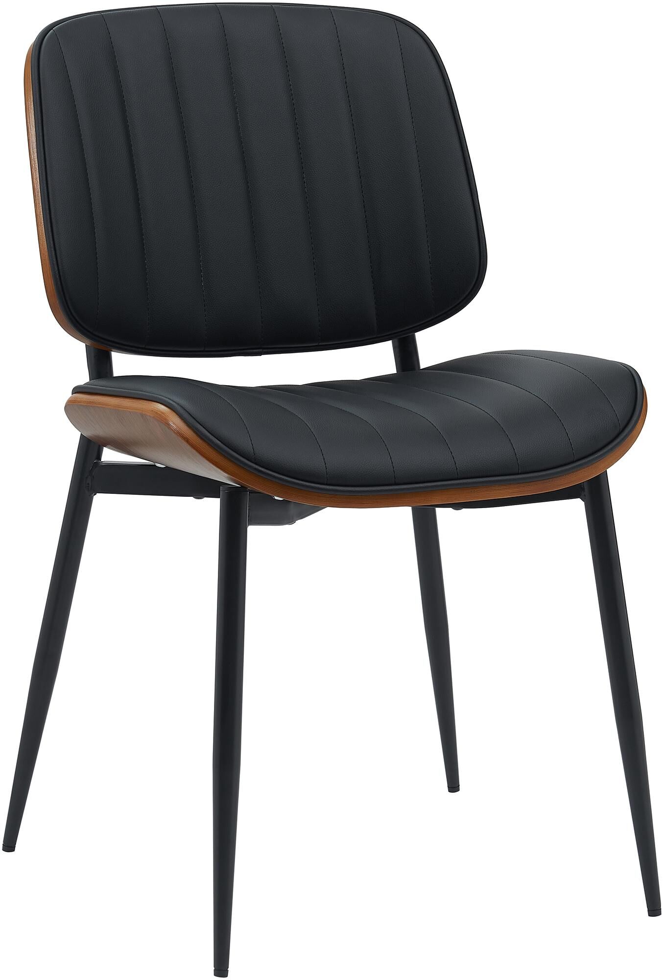 Besucherstuhl Tiffin Kunstleder, walnuss/schwarz