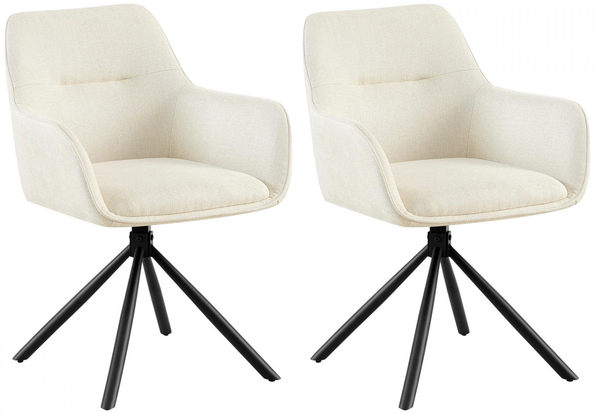 2er Set Stuhl Tipton Stoff, creme