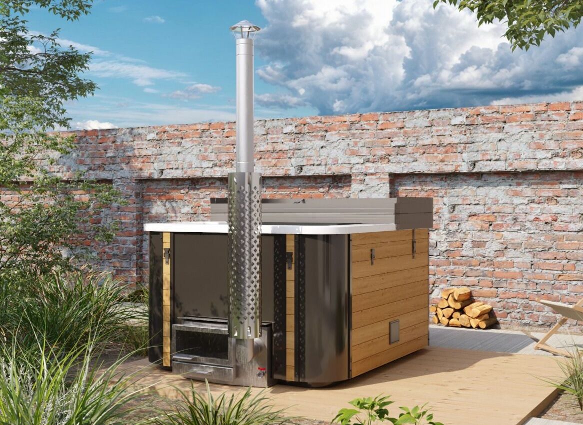 Badefass mit Holzofen Topset