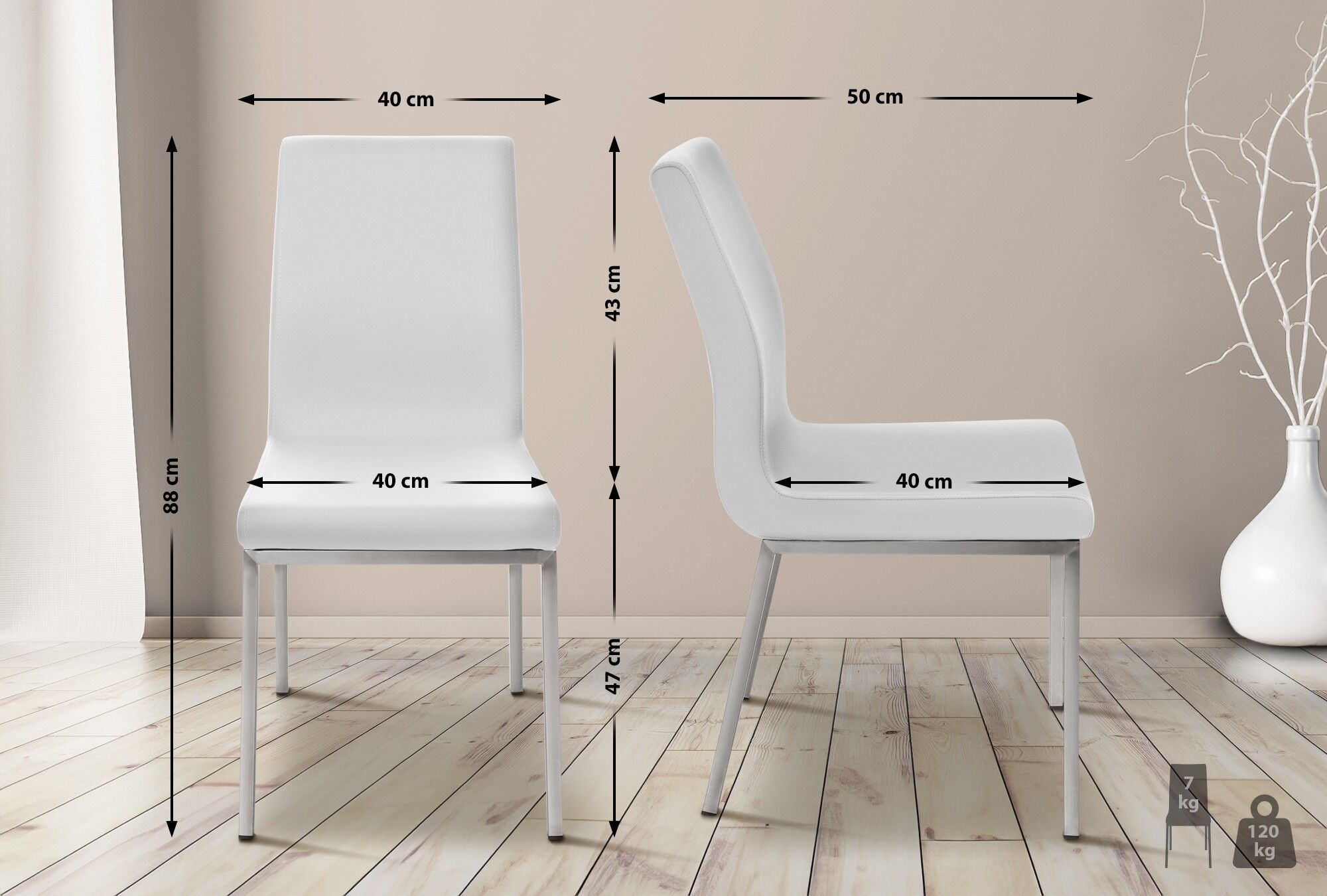 Esszimmerstuhl Colmar, weiß