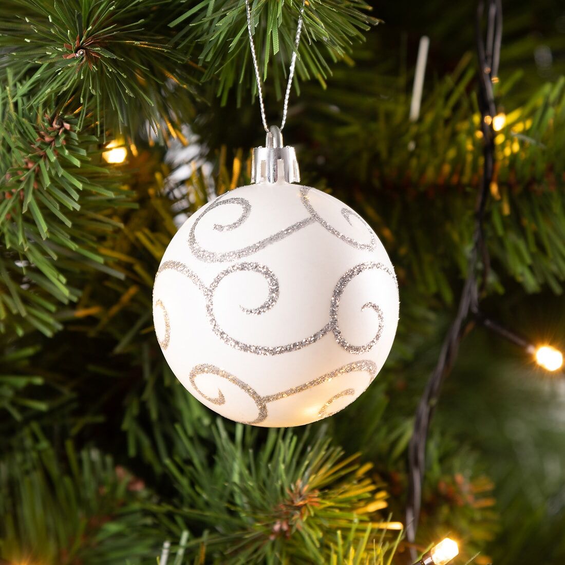 Weihnachtskugeln Bunt 24 tlg in matt glänzend + glitzernd