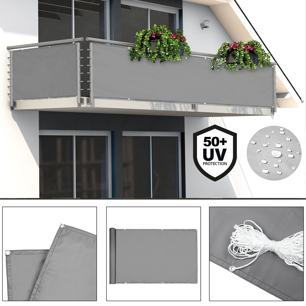 Sichtschutz für Balkon Betonoptik 5m