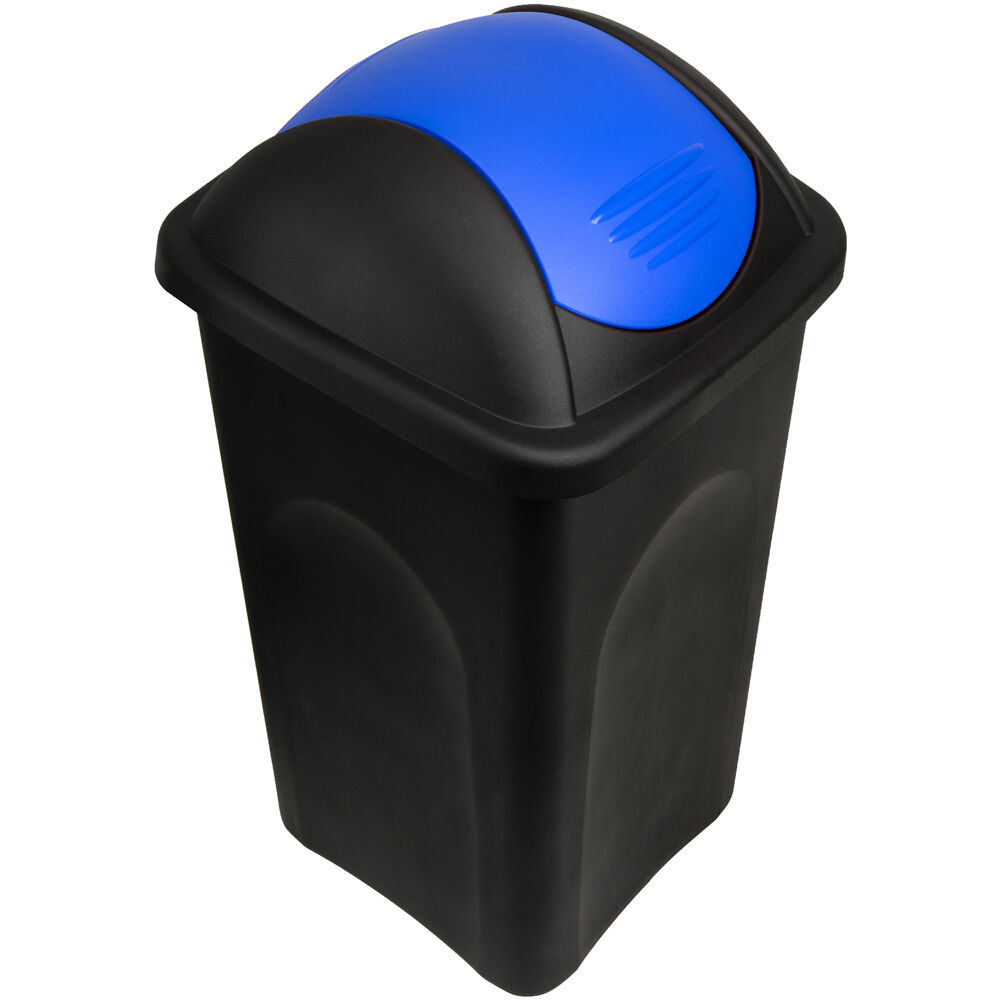 Mülleimer Schwarz/Blau Kunststoff 60L