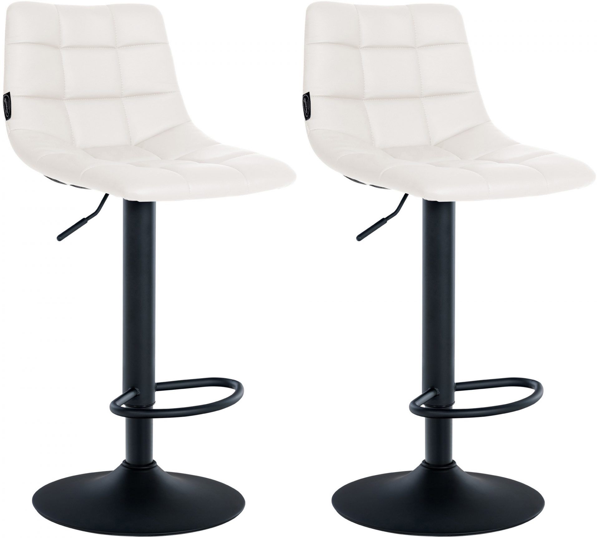 2er Set Barhocker Jerry Kunstleder schwarz, weiß