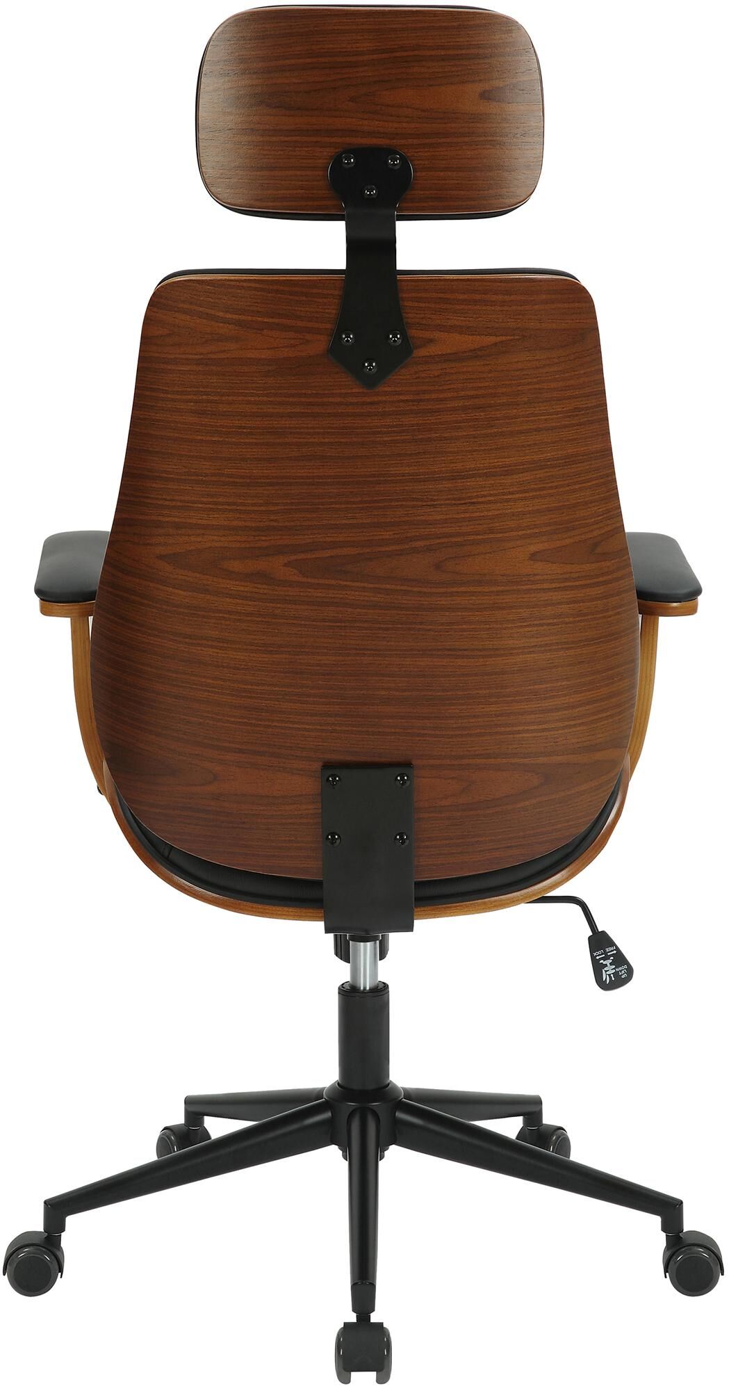 Bürostuhl Lugo Kunstleder, walnuss/schwarz