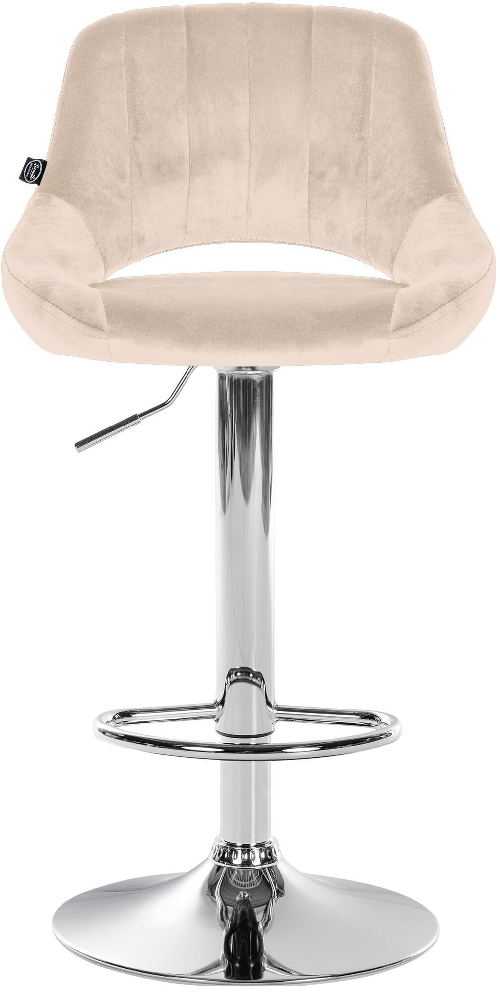 Barhocker Milet Samt chrom, creme