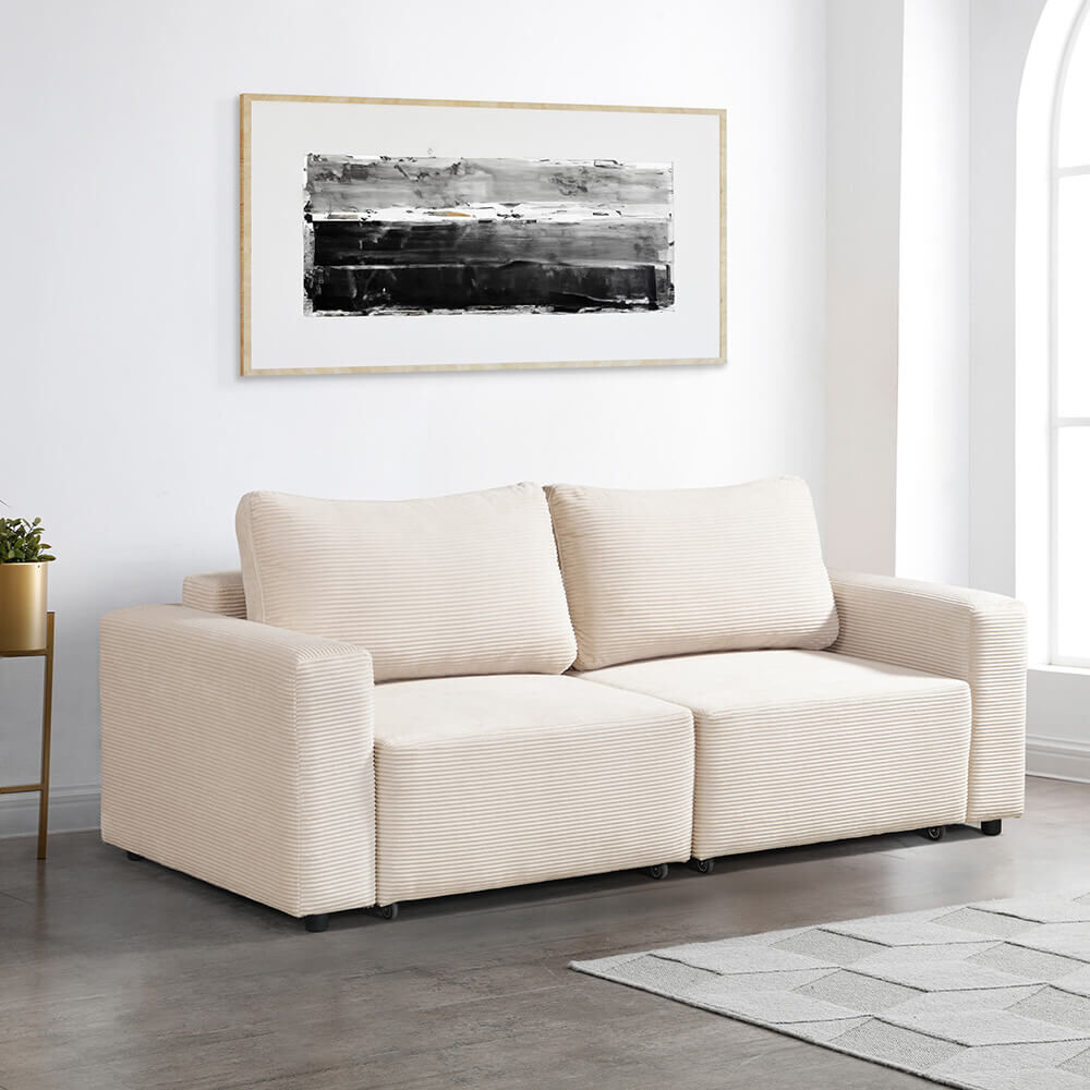 Modulares Schlafsofa VINA Beige - 210 x 92 cm