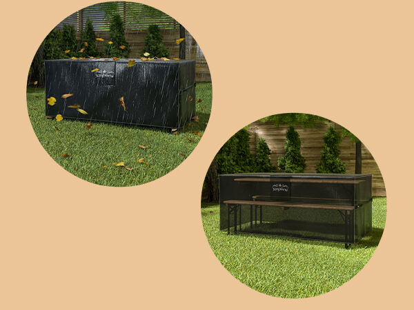 Abdeckplane Bierzeltgarnitur Anthrazit 180x90x74cm 8000mm Wassersäule
