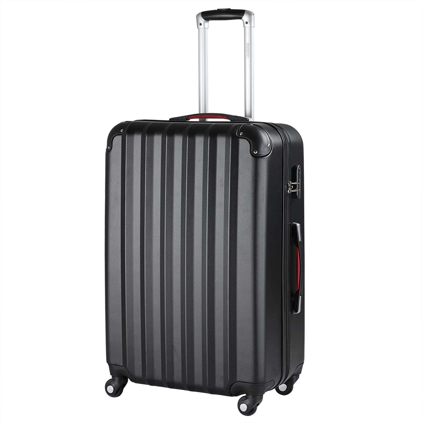 Hartschalenkoffer XL Rollen 360º Reisekoffer 90L Schwarz ABS