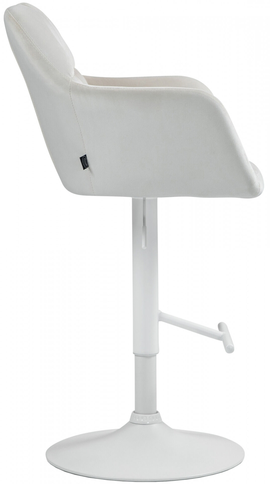 Barhocker Natoma Samt weiß, creme