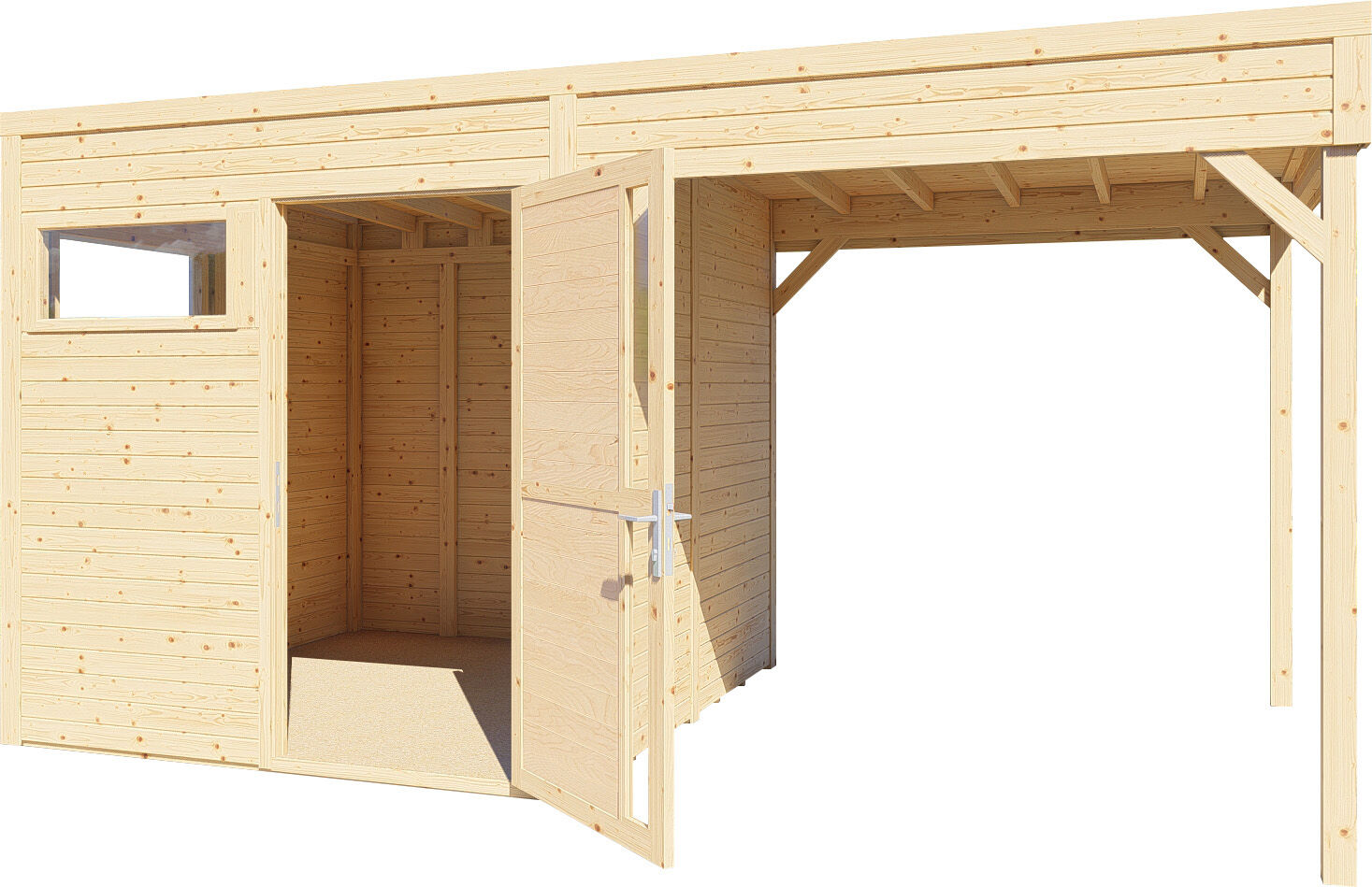Gartenhaus Cubus 2 Lounge naturbelassen 449 x 234 cm