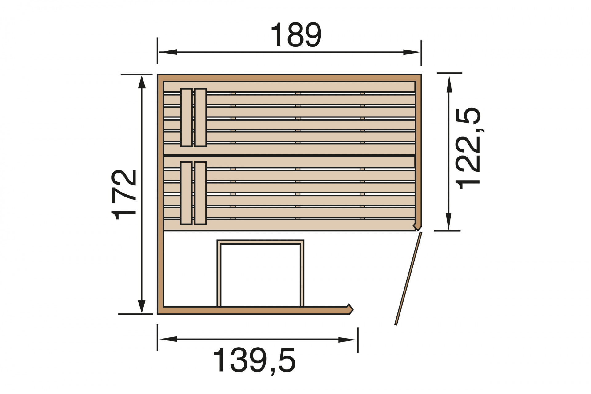weka Massivholzsauna 38 mm VALIDA Eck 2