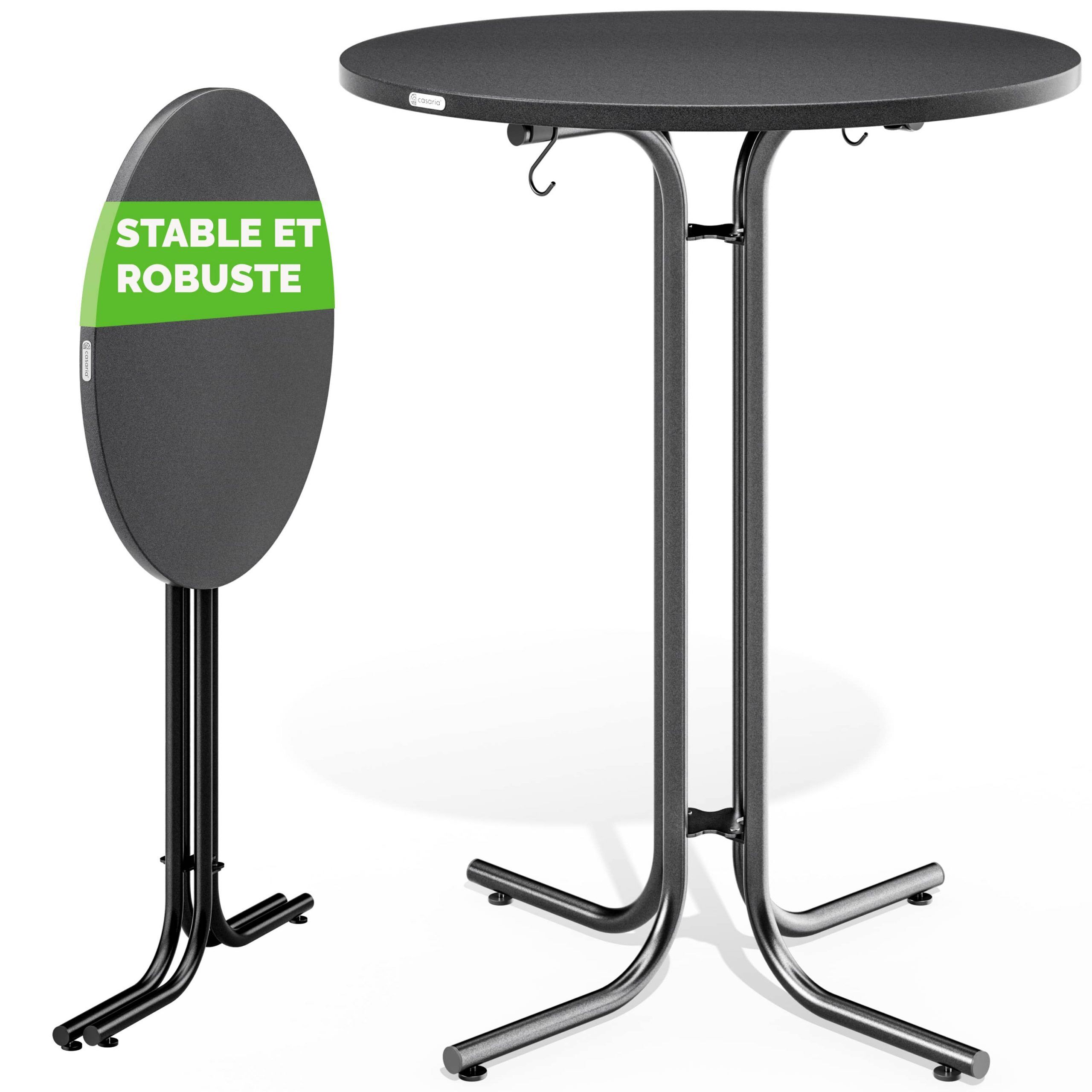 Stehtisch Grau Ø70x110cm klappbar Outdoor höhenverstellbar bis 100kg