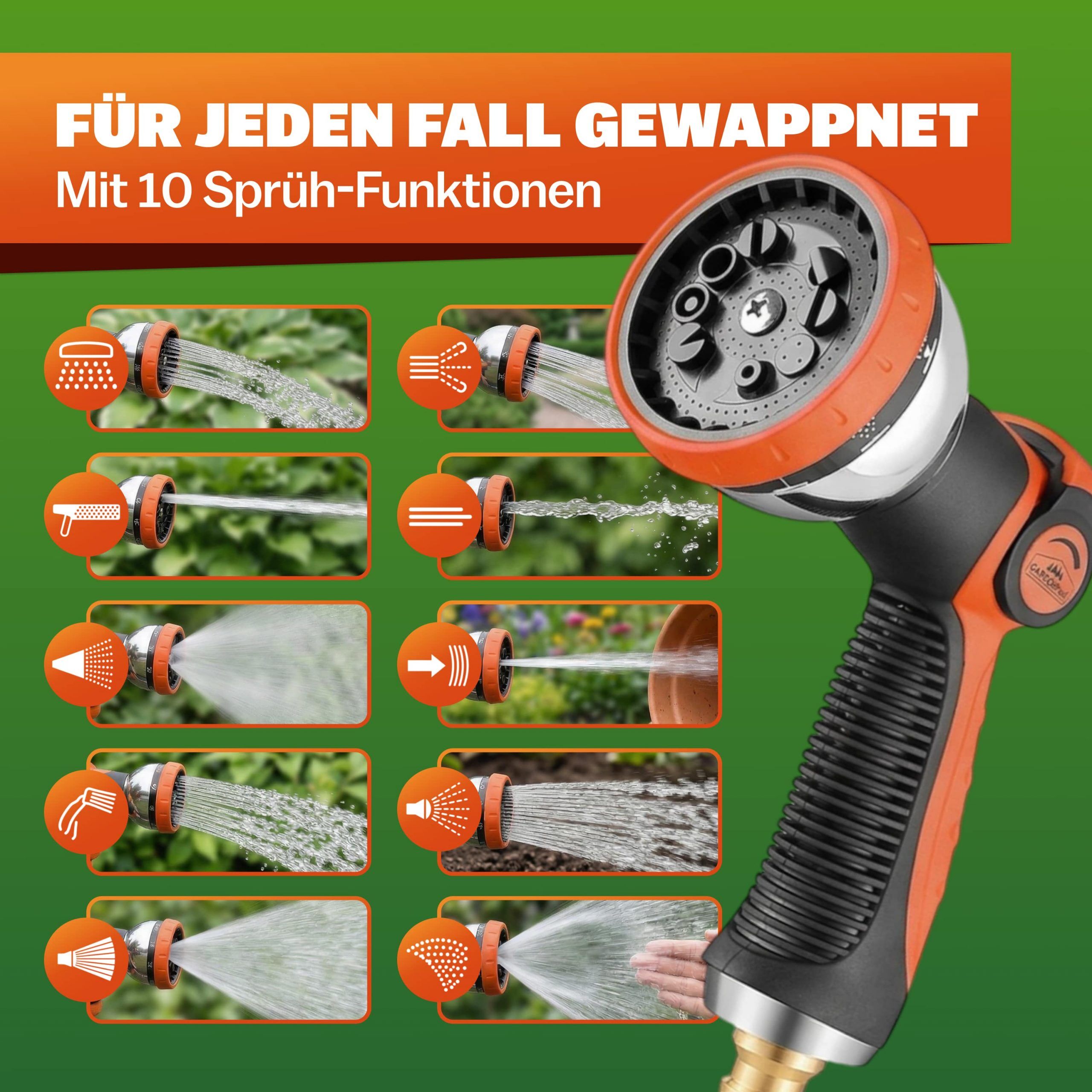 Gartenschlauch Grün 15m flexibel
