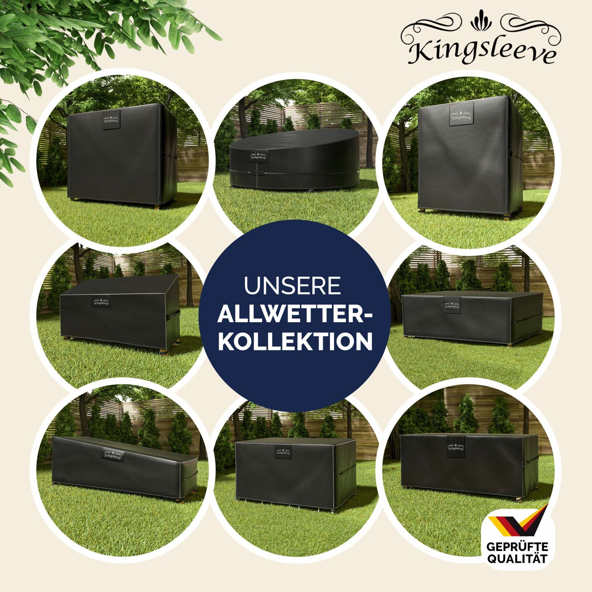 Abdeckplane Sitzgruppe Anthrazit 125x63x74cm 9100mm Wassersäule