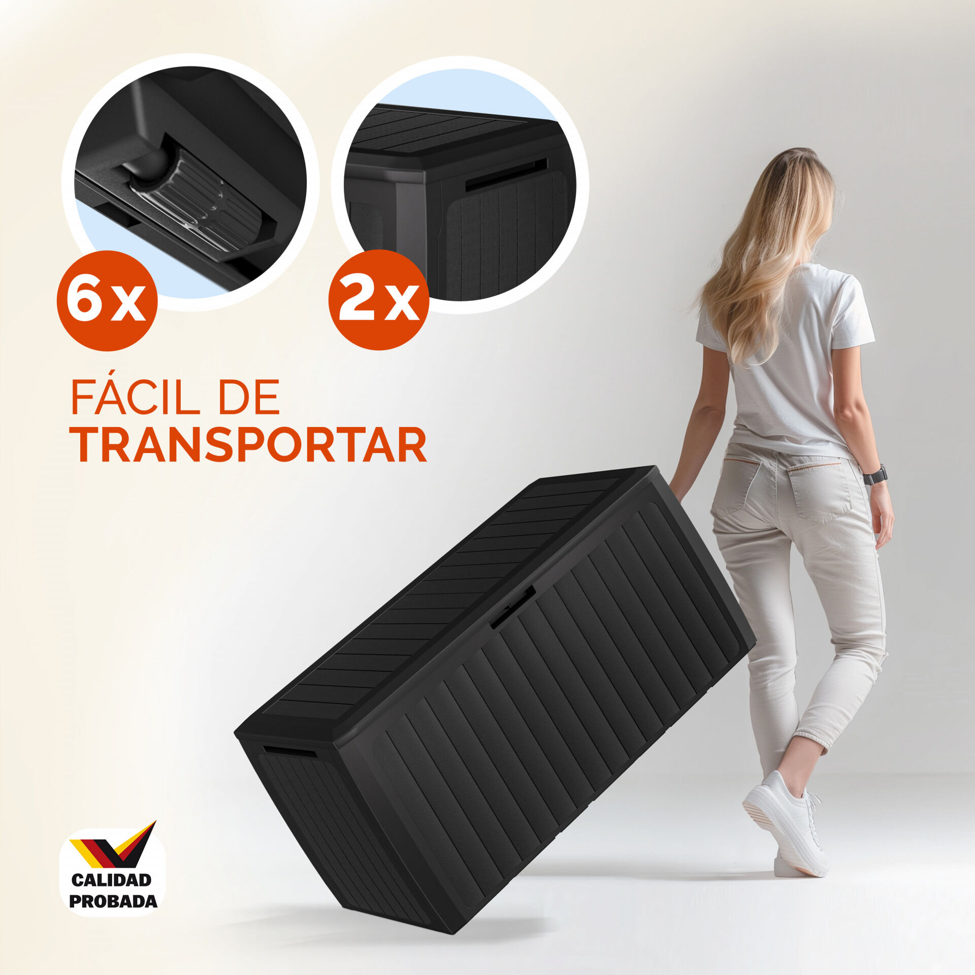 Gartenbox 290L Anthrazit Board Plus mit Rollen wetterfest