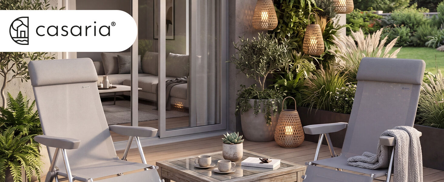 Gartenstuhl Hochlehner 2er-Set Anthrazit Alu