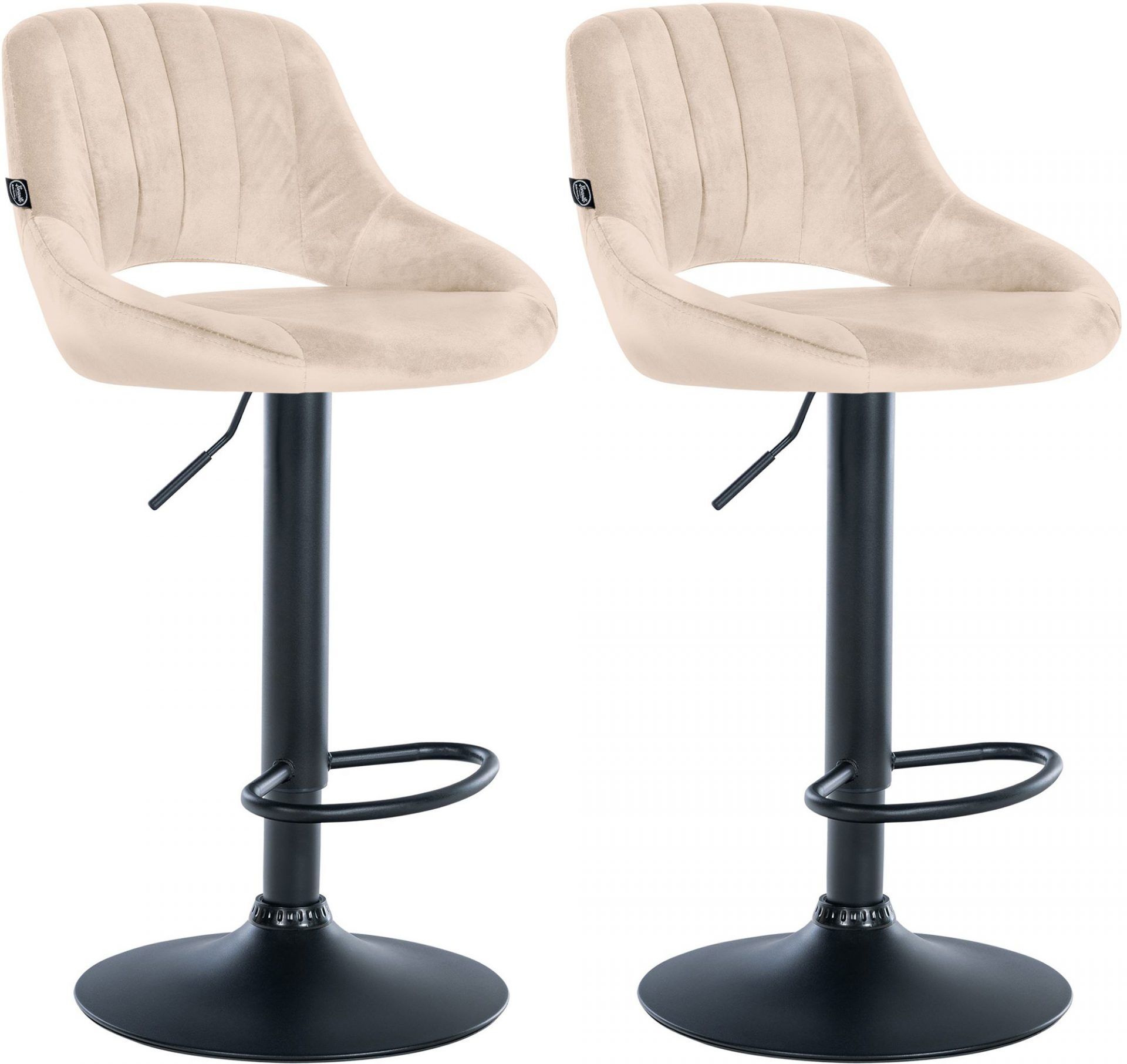 2er Set Barhocker Milet Samt B, creme