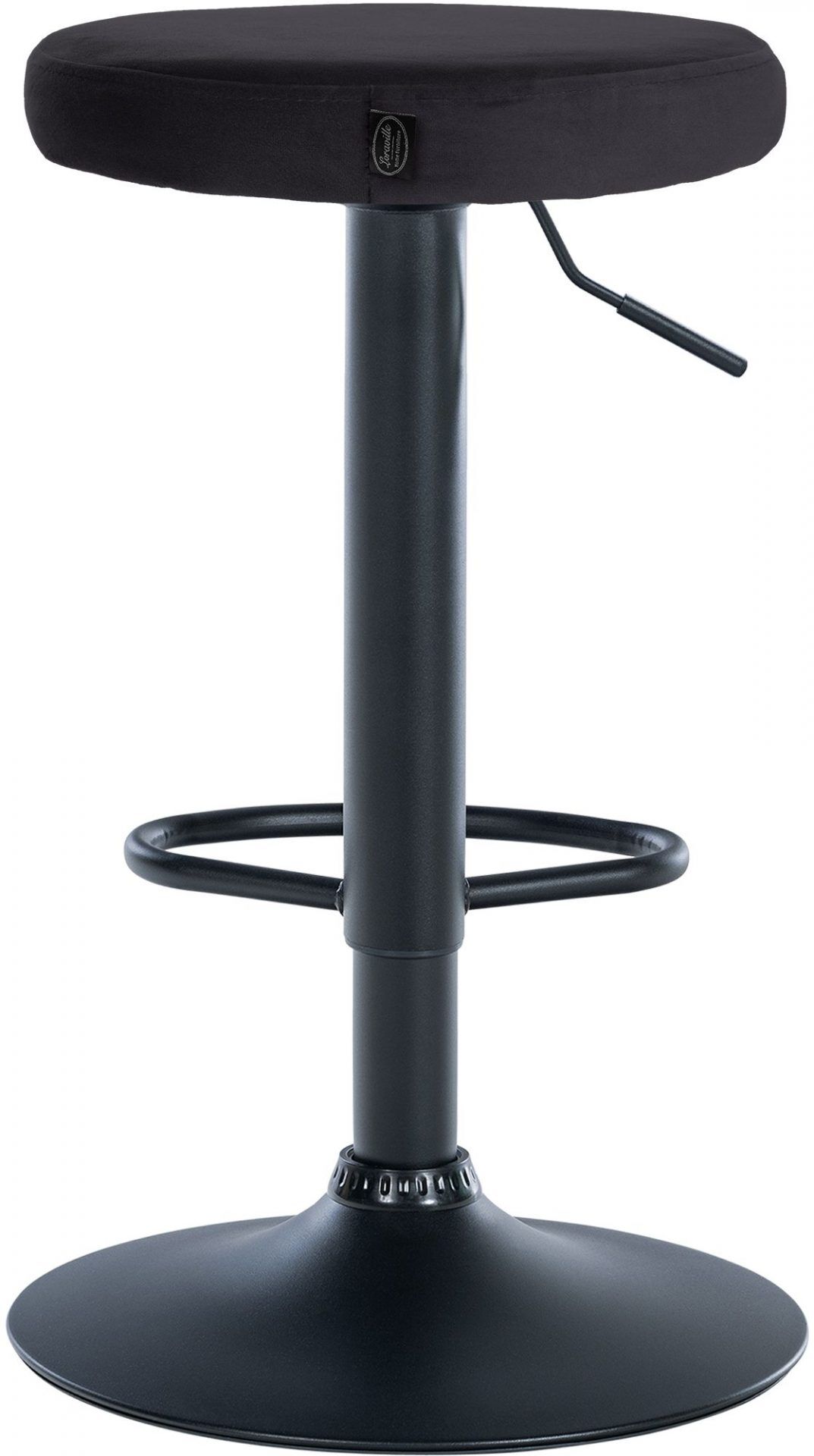 2er Set Barhocker Ponte Samt schwarz, schwarz