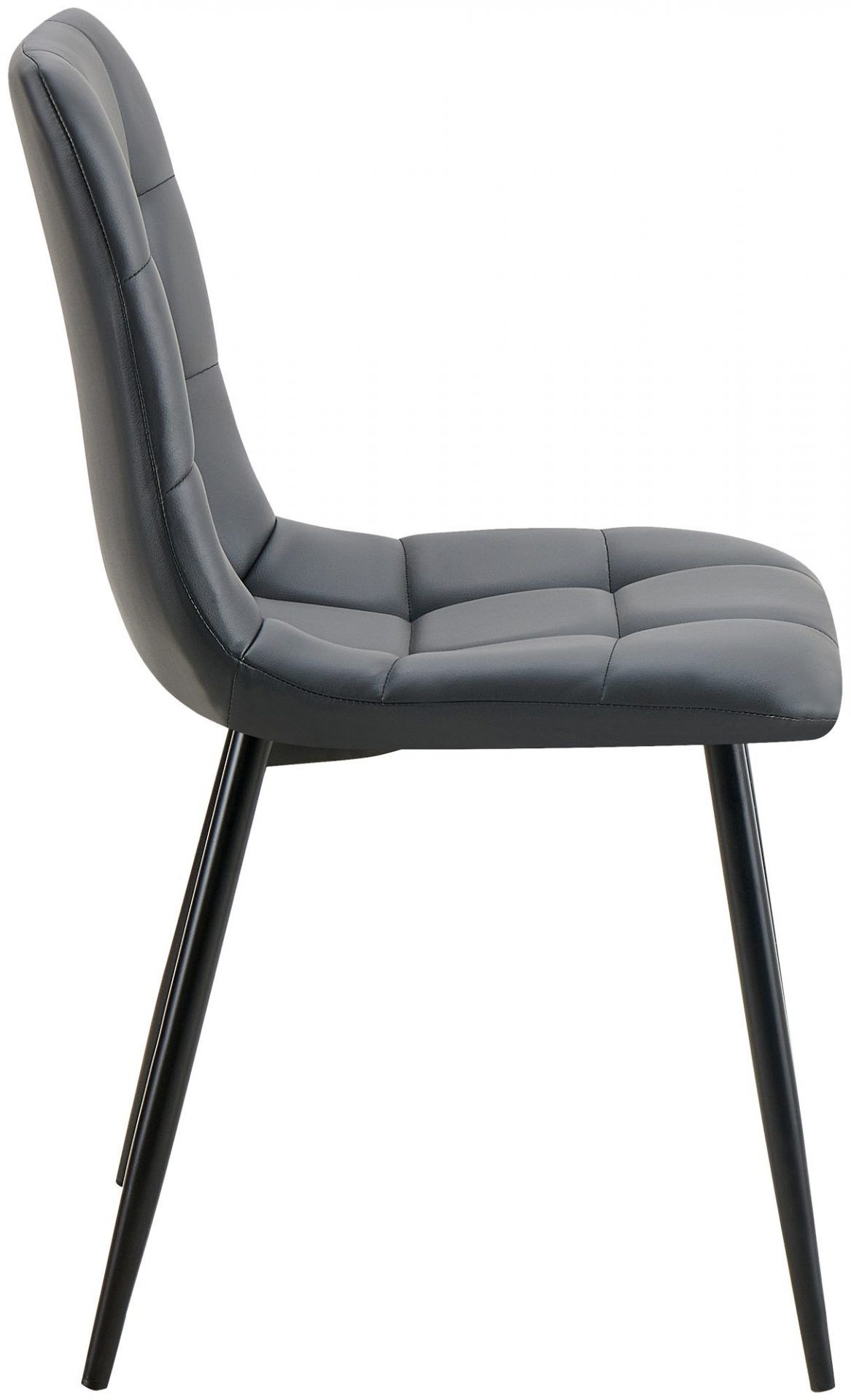 4er Set Esszimmerstuhl Antibes Kunstleder, schwarz