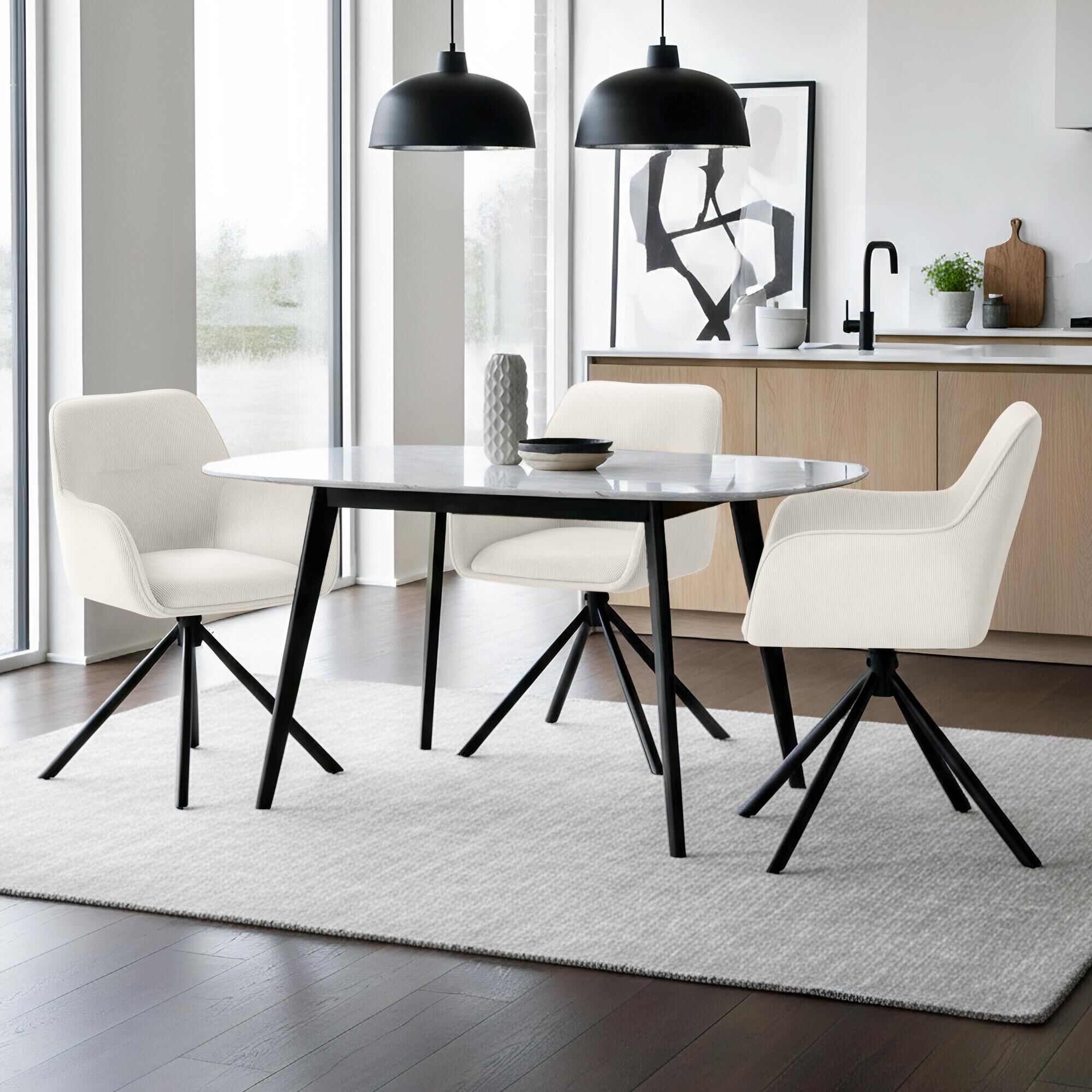 Stuhl Tipton Cord, creme