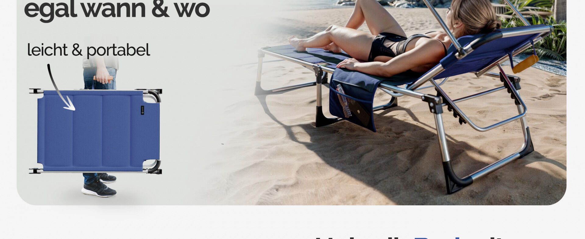 Gartenliege Bari Blau 210x60x81cm