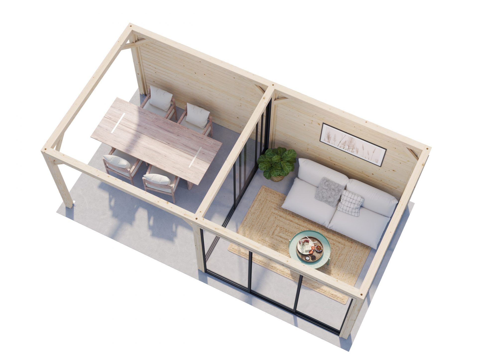 Palmako Pavillon Lenna 16,6 m² Set 706 Slide Plus