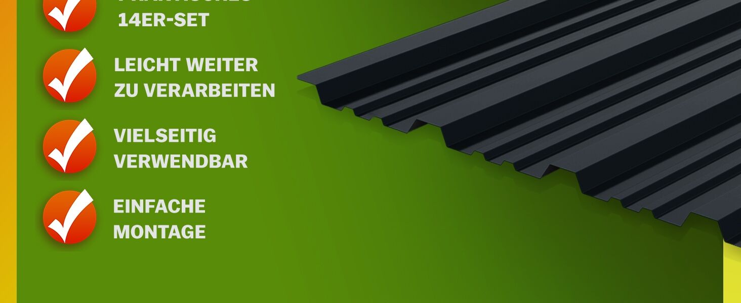 Trapezblech 14er-Set Anthrazit 110x46cm
