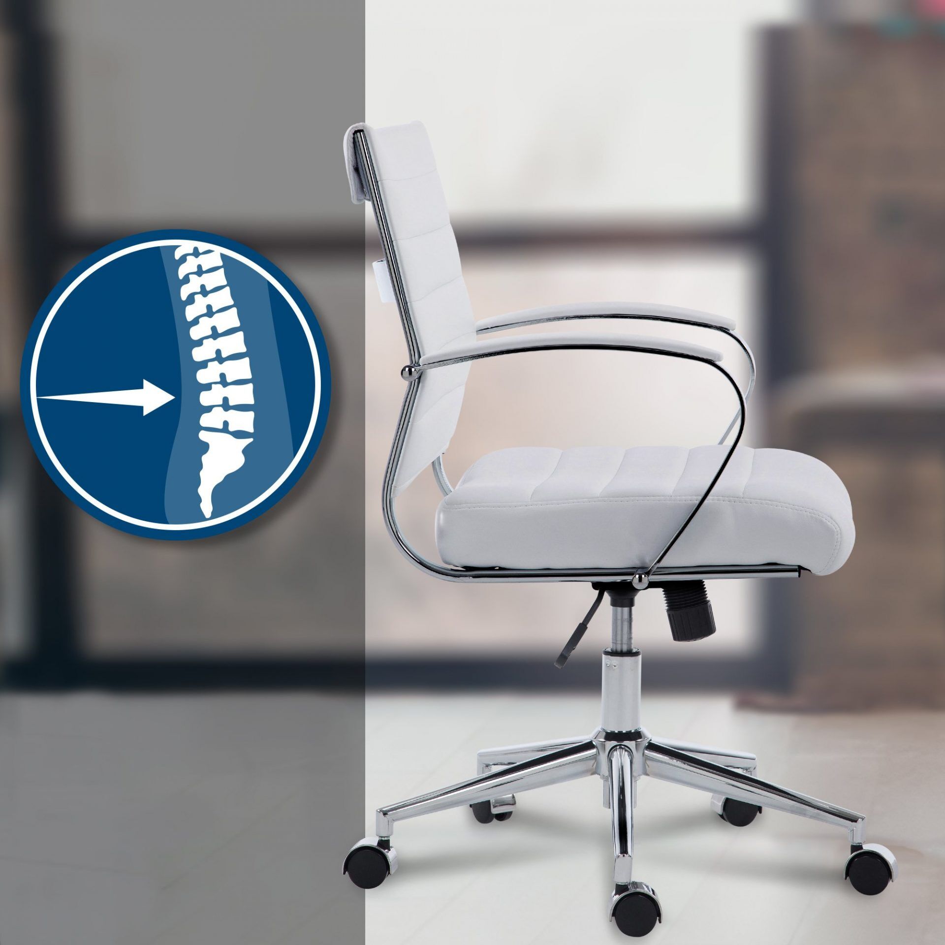 Bürostuhl Oakland Kunstleder, weiß