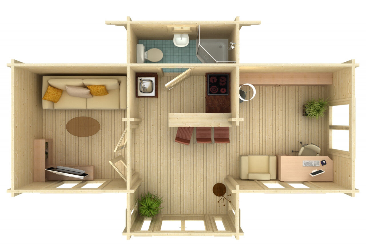 Palmako Ferienhaus Anna 26,8 m² Innenansicht
