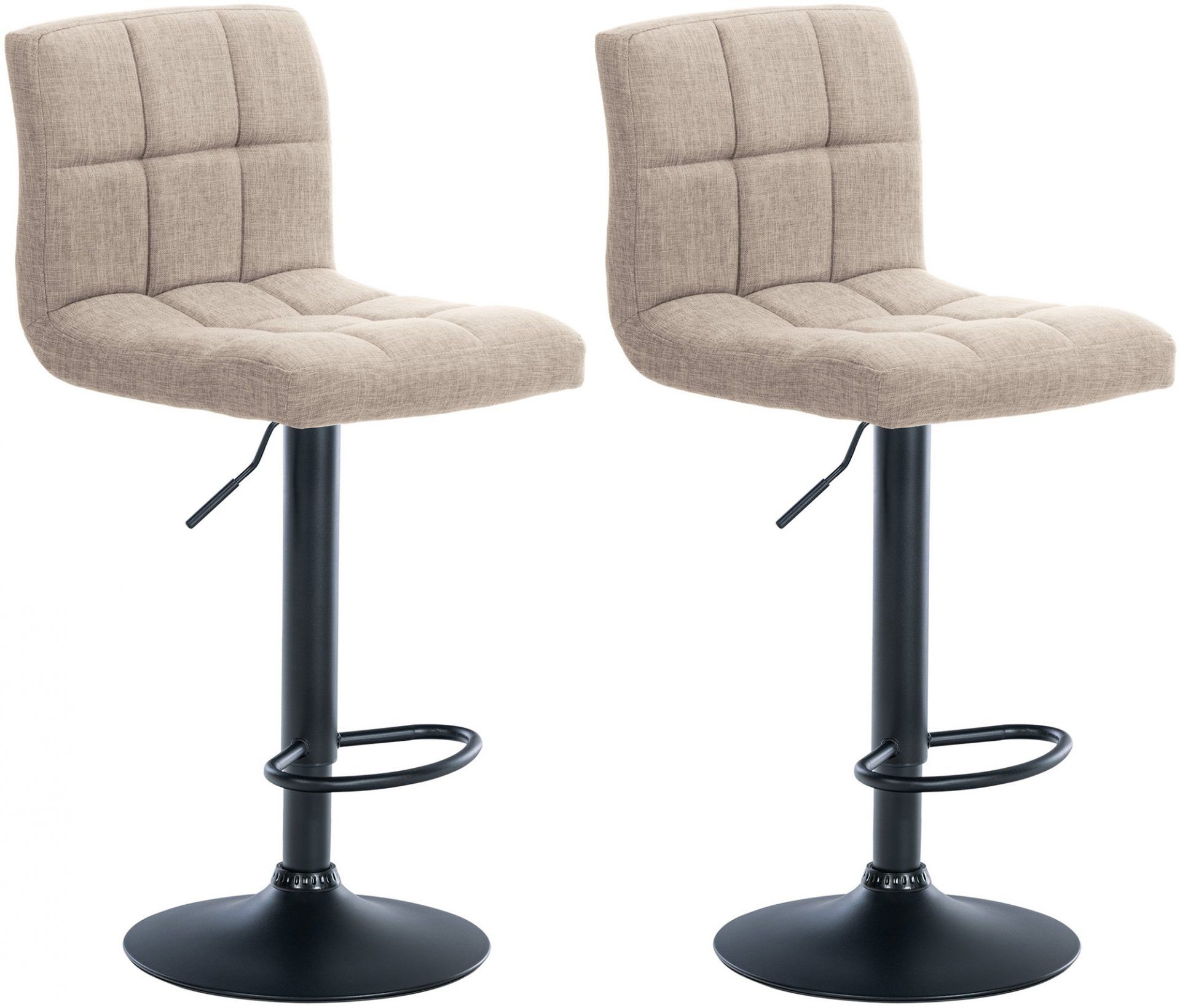 2er Set Barhocker Calma Stoff schwarz, creme