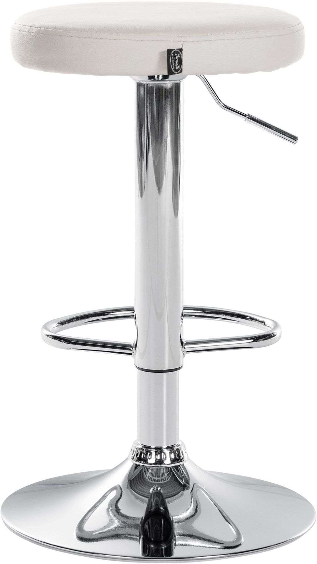 2er Set Barhocker Ponte Kunstleder chrom, weiß