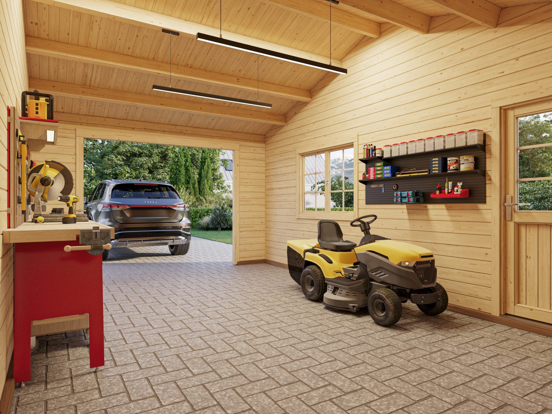 Palmako Holzgarage Roger 19,0+16,2 m2 ohne Tor