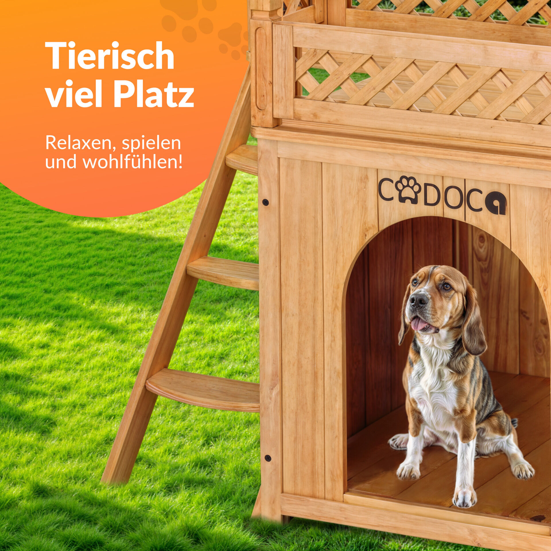 Katzenhaus Holz FSC®-zertifiziert 66x53x64cm
