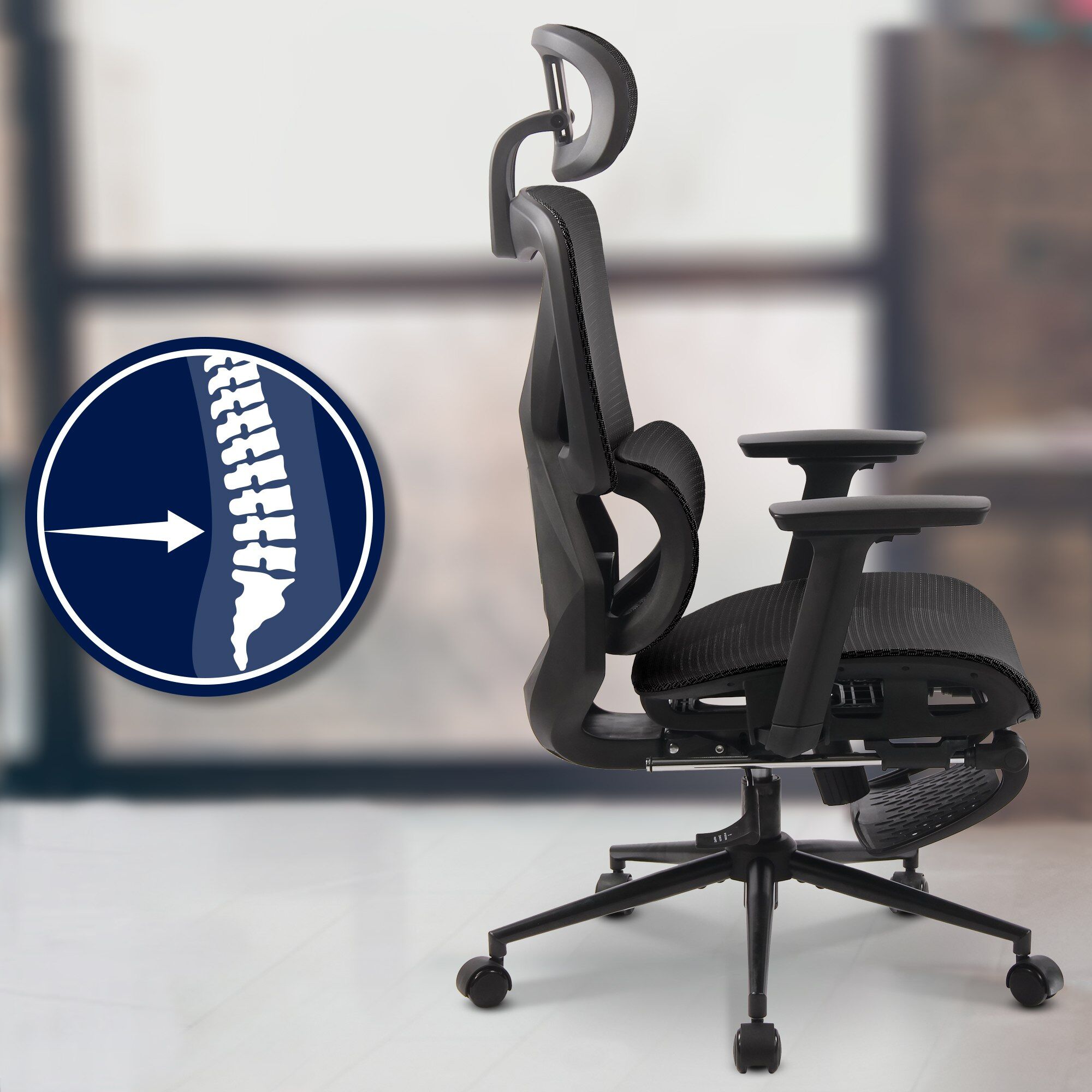 Bürostuhl Reston, schwarz/schwarz