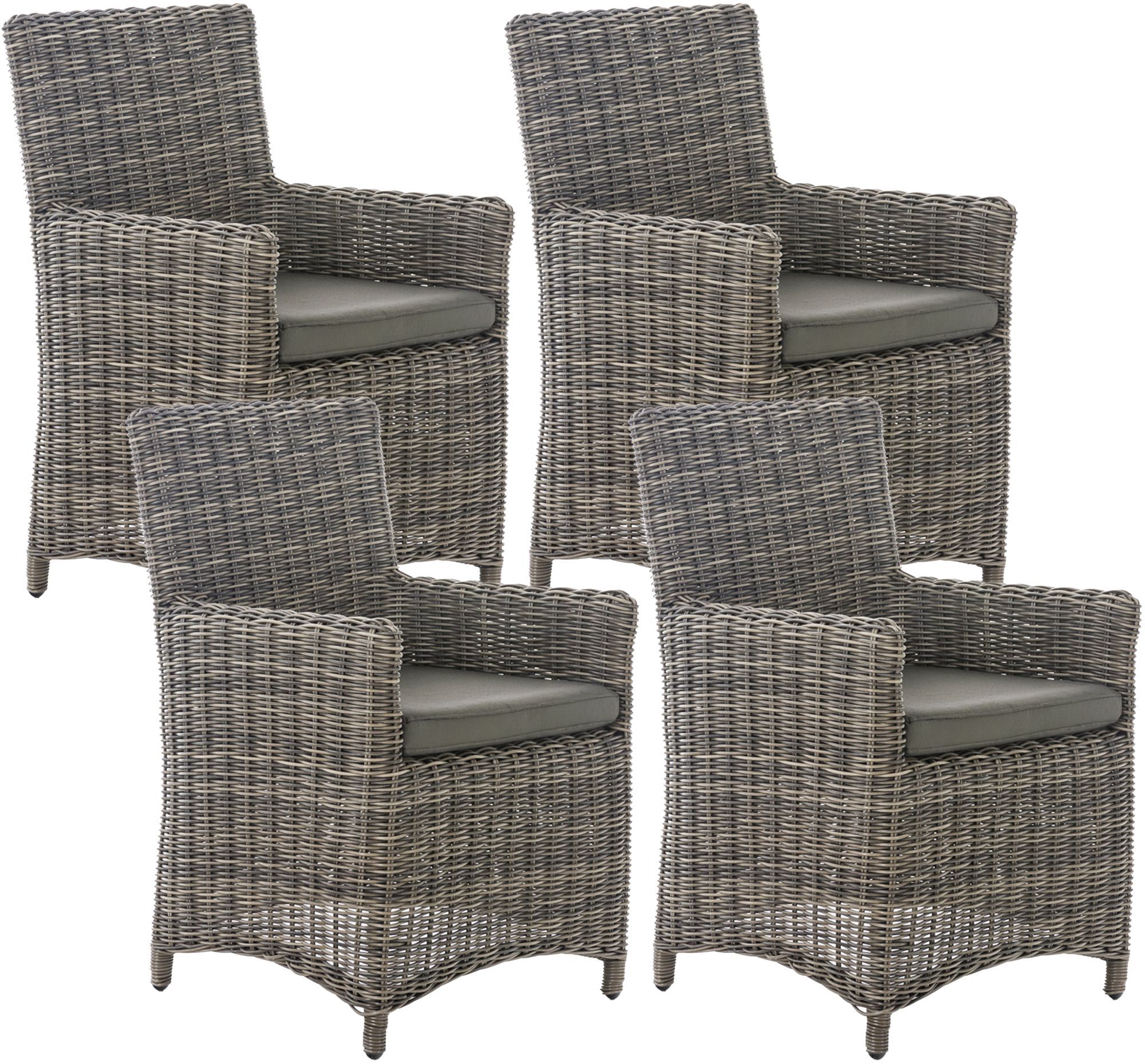 4er Set Stuhl Fontana / Sankt Marlo Anthrazit 5mm, grau-meliert