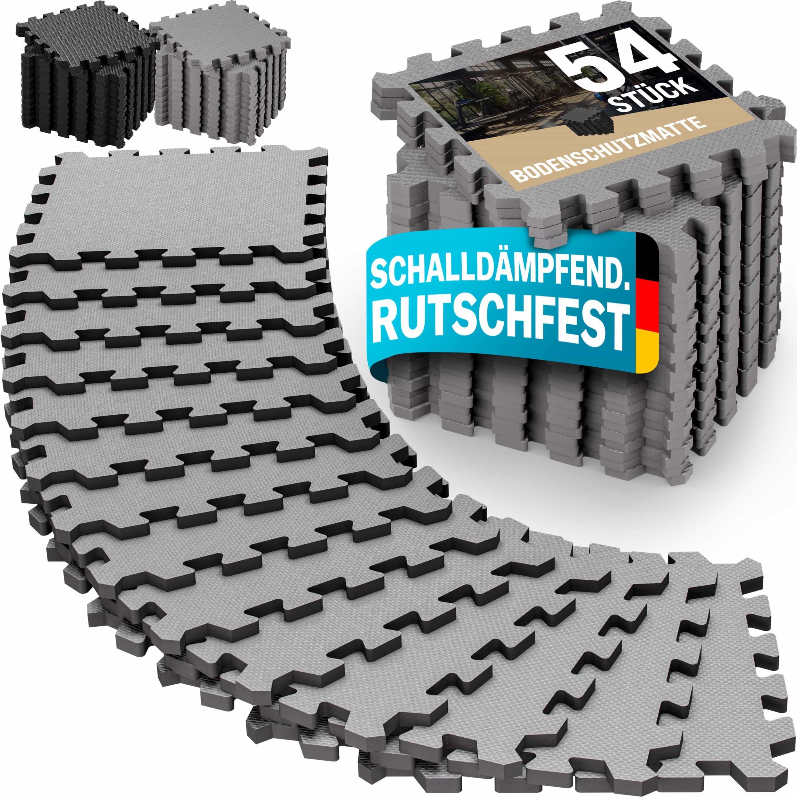 Bodenschutz-/Puzzlematten 54er-Set Grau 264x175x1cm