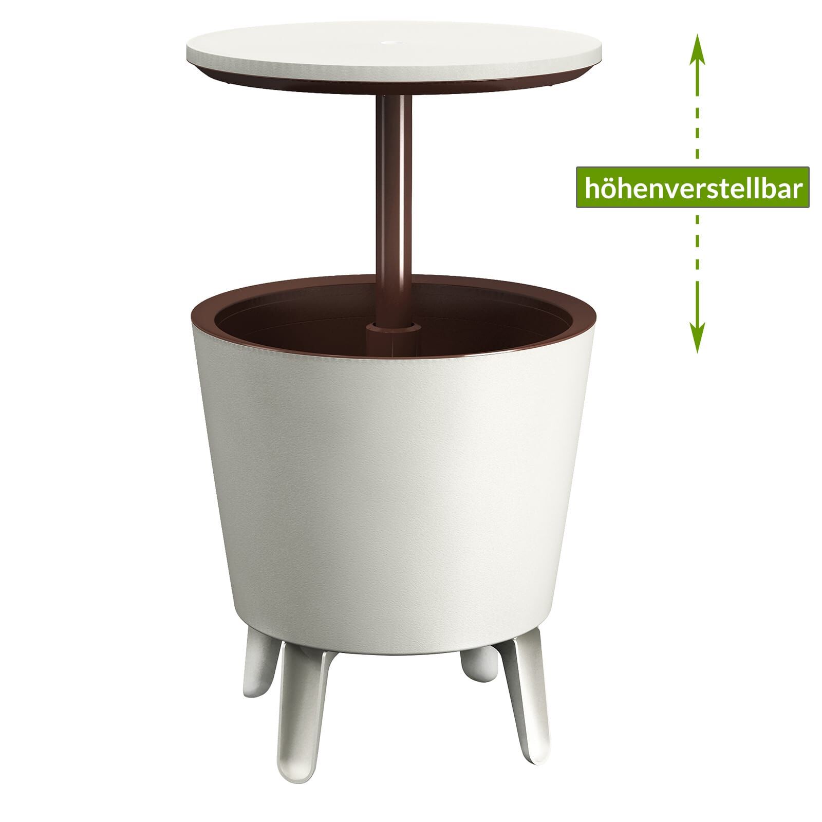 Getränkekühler Weiß/Braun Ø50cm 30L