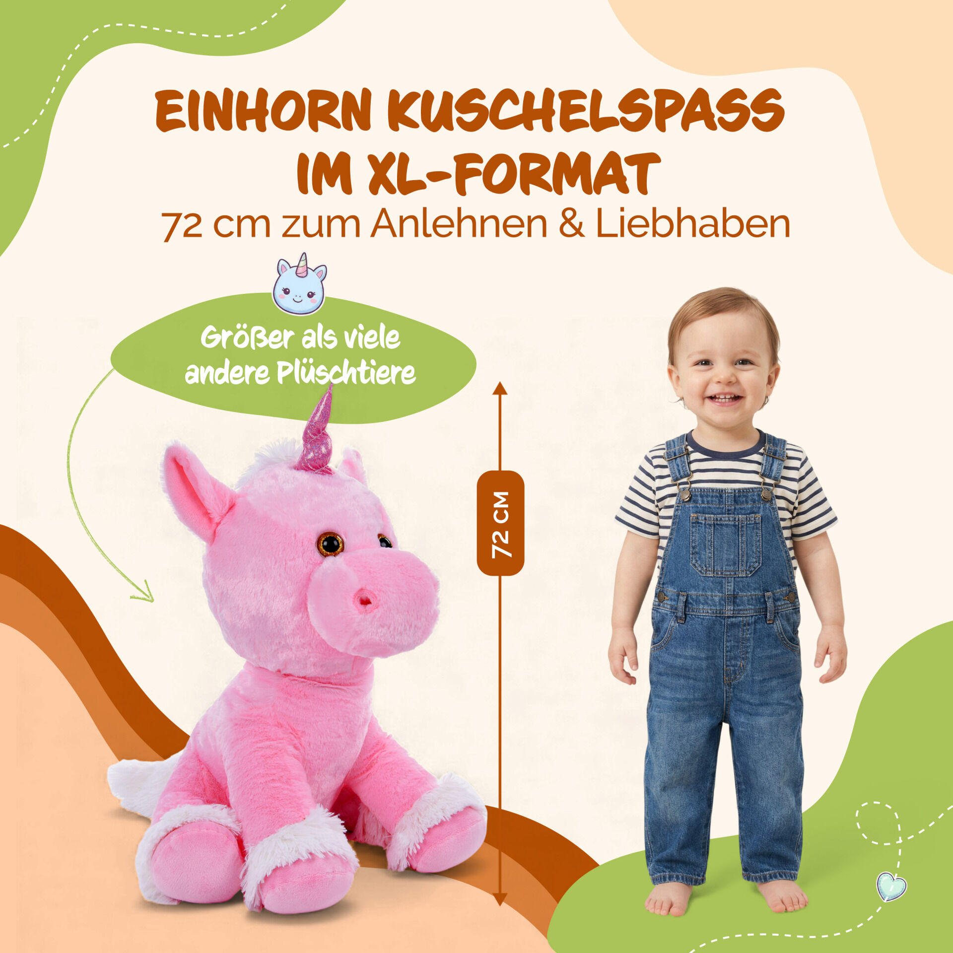 Kuscheltier Einhorn 72cm