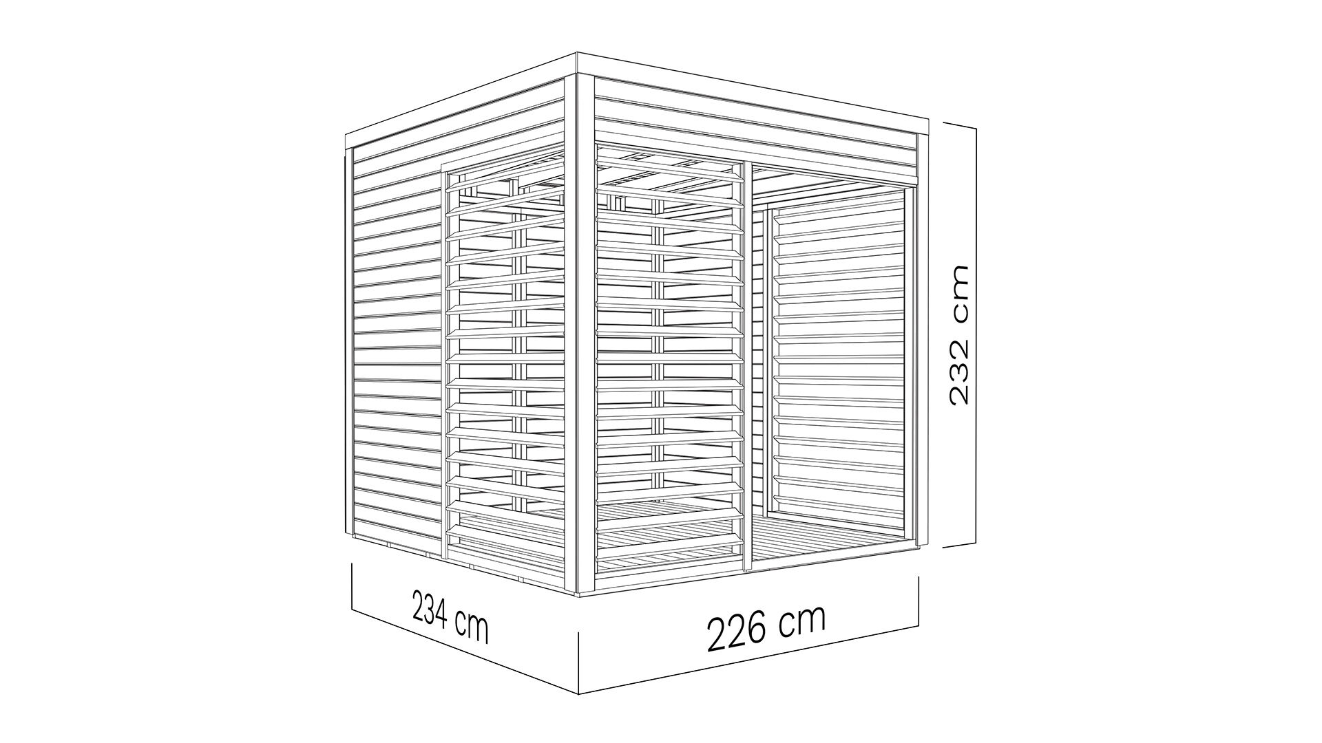 Gartenhaus Modern Art 1 naturbelassen 226 x 234 cm