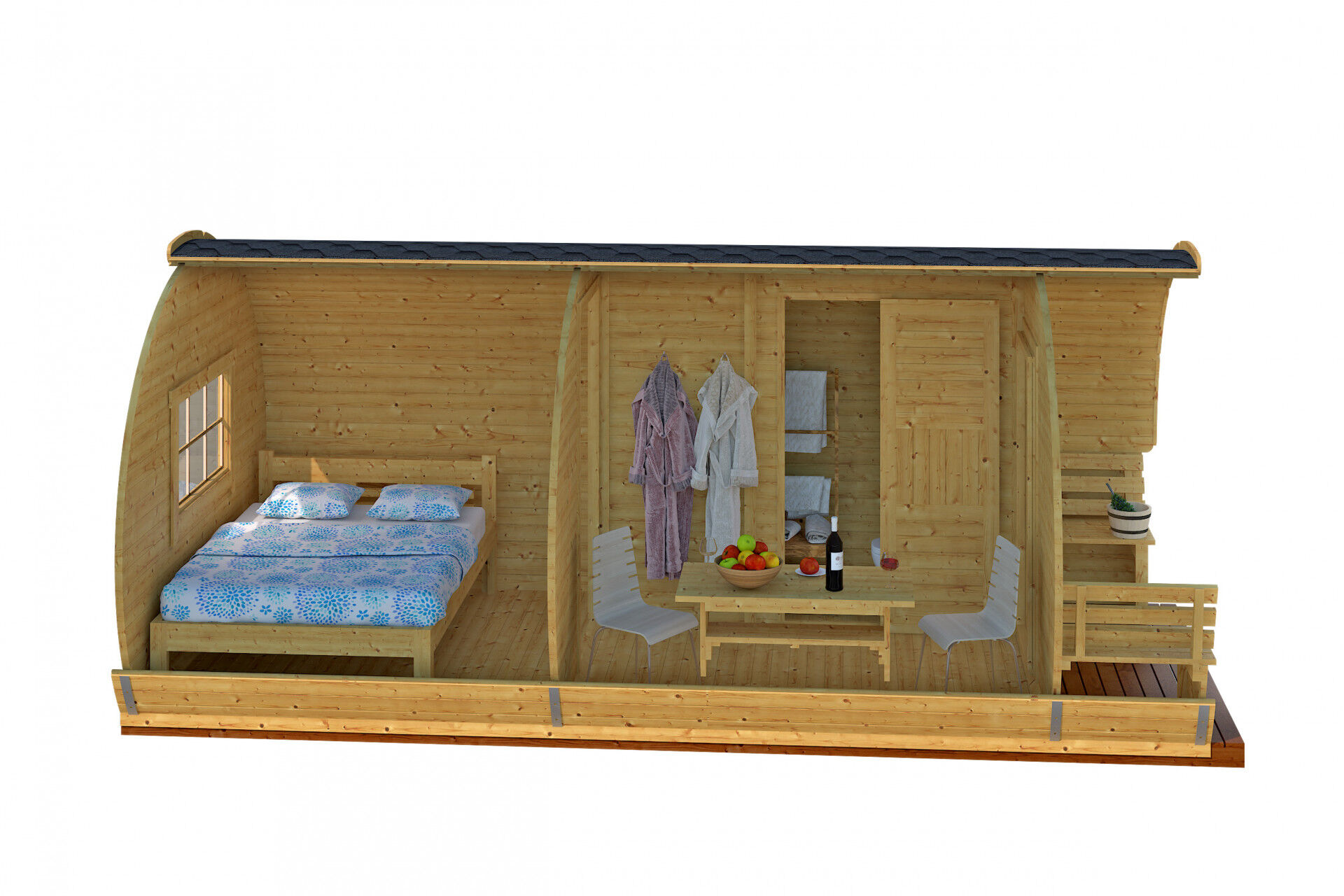 Acrtic Camping Pod Marie 240x580 Thermoholz, Rot