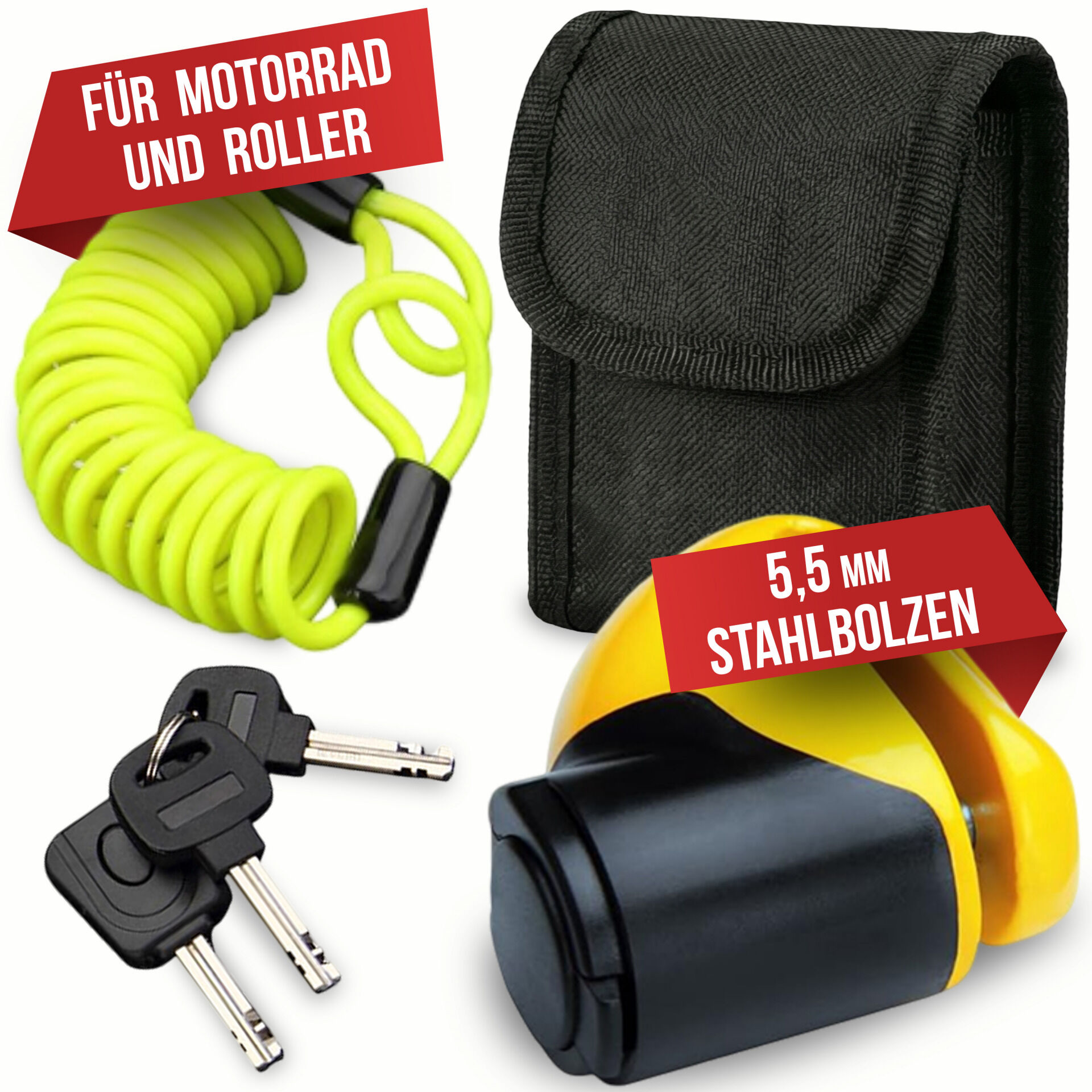 663890 Bremsscheibenschloss-Set für Motorrad
